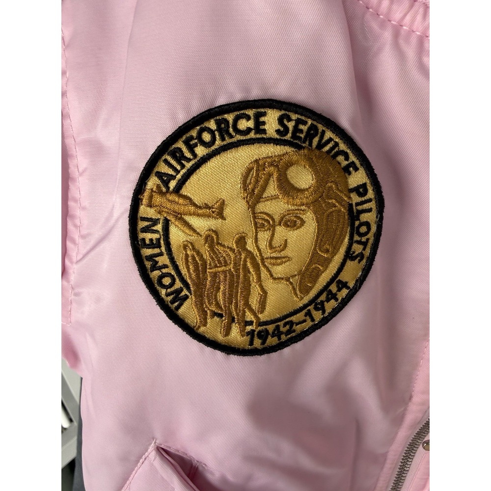 Up And Away USAF MA-1 Flight Jacket Girls 3T Pink Bomber Top Gun Pilot Patches - Picture 4 of 10